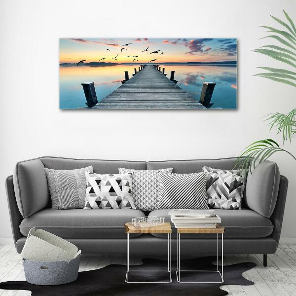 Glass picture print Wooden pier