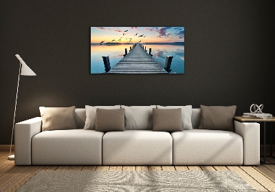 Glass picture print Wooden pier