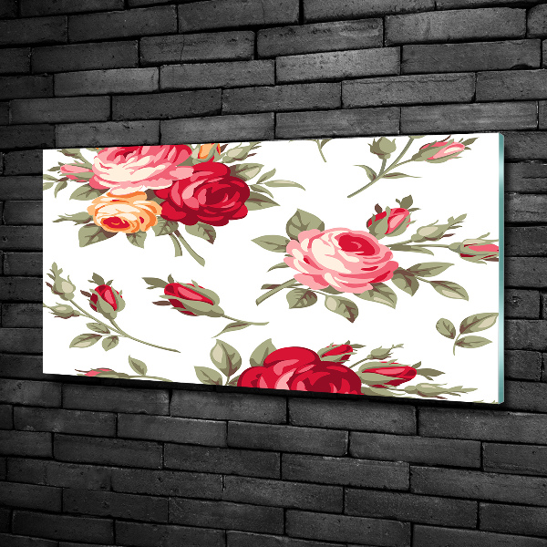 Photo printed on glass Roses