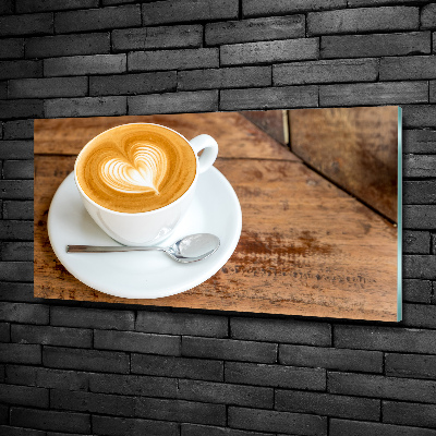 Wall art on glass Coffee in a cup