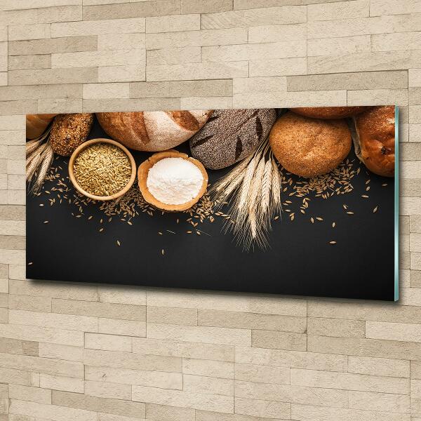 Glass art print Bread and wheat