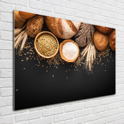 Glass art print Bread and wheat