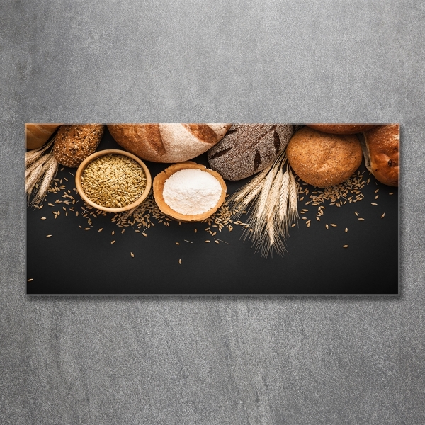 Glass art print Bread and wheat