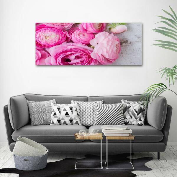 Glass wall art Wild roses