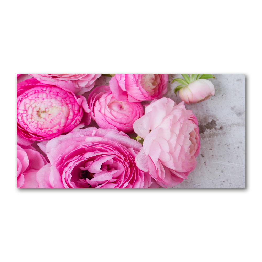 Glass wall art Wild roses