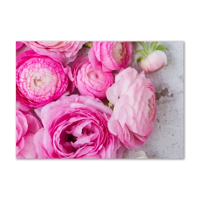 Glass wall art Wild roses