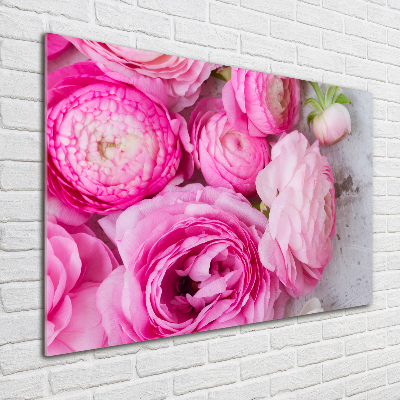 Glass wall art Wild roses