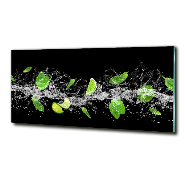 Wall art on glass Lime with mint