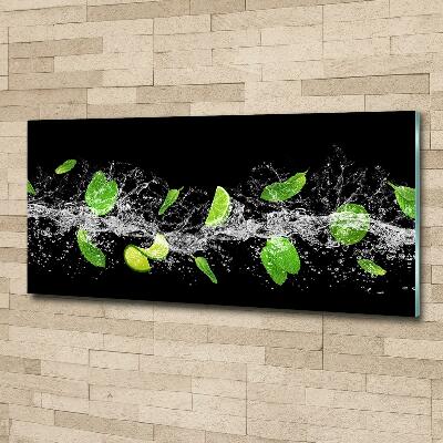 Wall art on glass Lime with mint