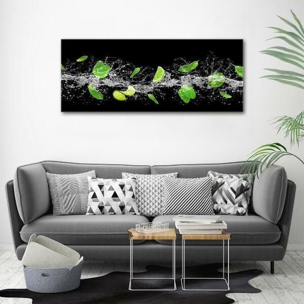 Wall art on glass Lime with mint