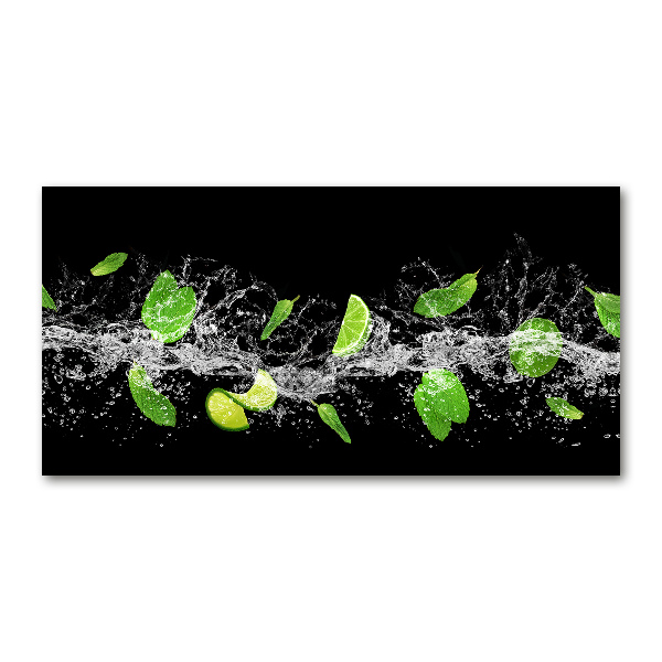 Wall art on glass Lime with mint