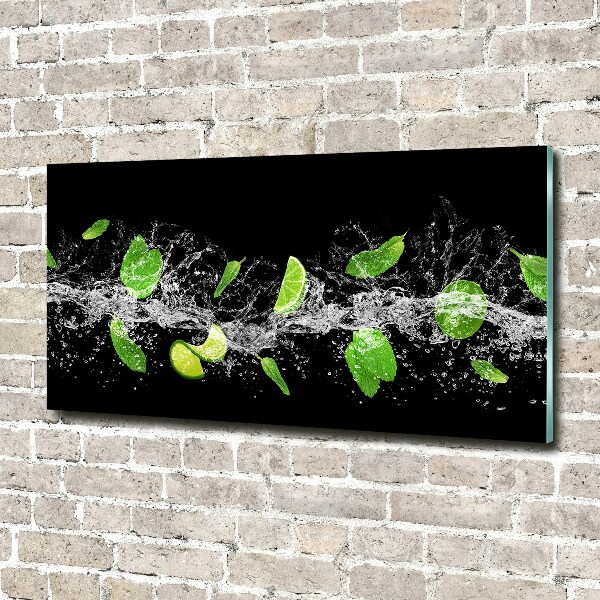 Wall art on glass Lime with mint