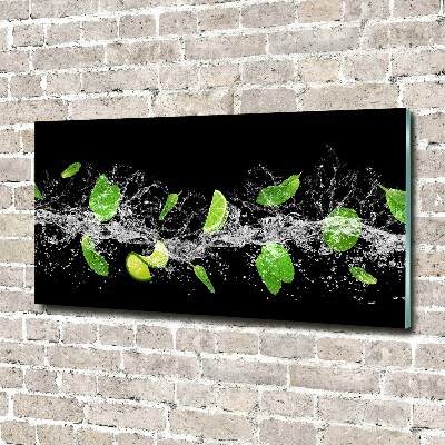 Wall art on glass Lime with mint