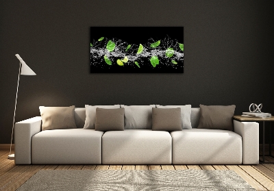 Wall art on glass Lime with mint