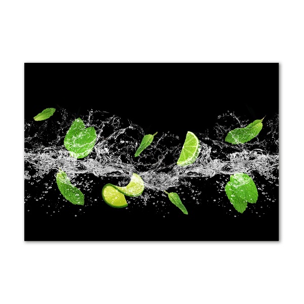 Wall art on glass Lime with mint