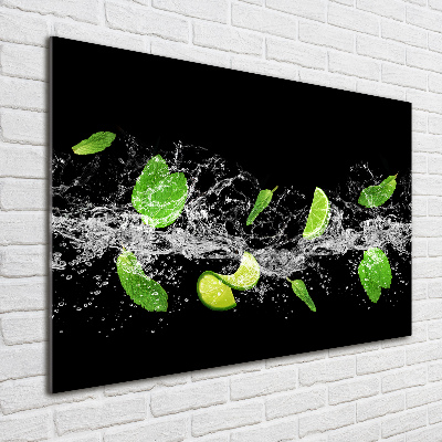 Wall art on glass Lime with mint