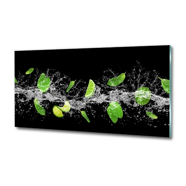 Wall art on glass Lime with mint