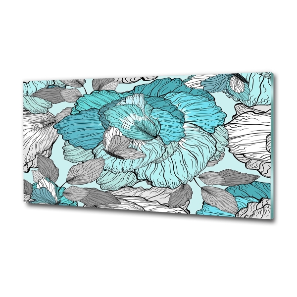 Glass picture wall art Floral pattern