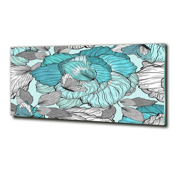 Glass picture wall art Floral pattern