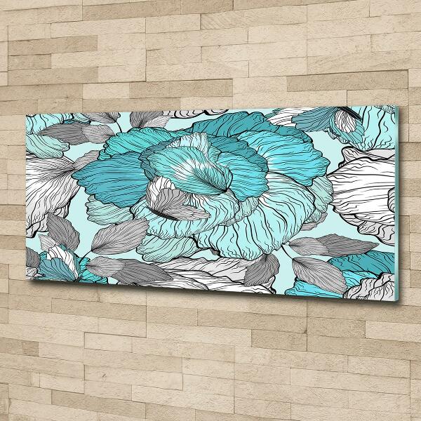 Glass picture wall art Floral pattern