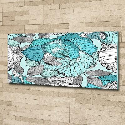 Glass picture wall art Floral pattern