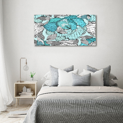 Glass picture wall art Floral pattern