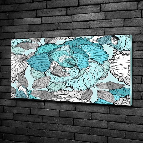 Glass picture wall art Floral pattern