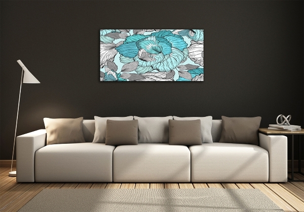 Glass picture wall art Floral pattern