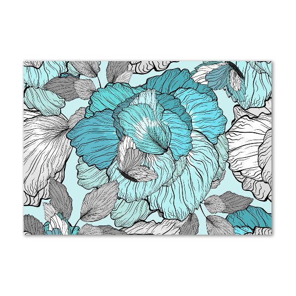 Glass picture wall art Floral pattern