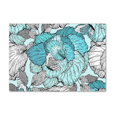 Glass picture wall art Floral pattern