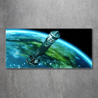 Glass wall art Nuclear rocket