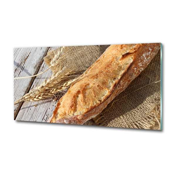 Wall art on glass Fresh baguette