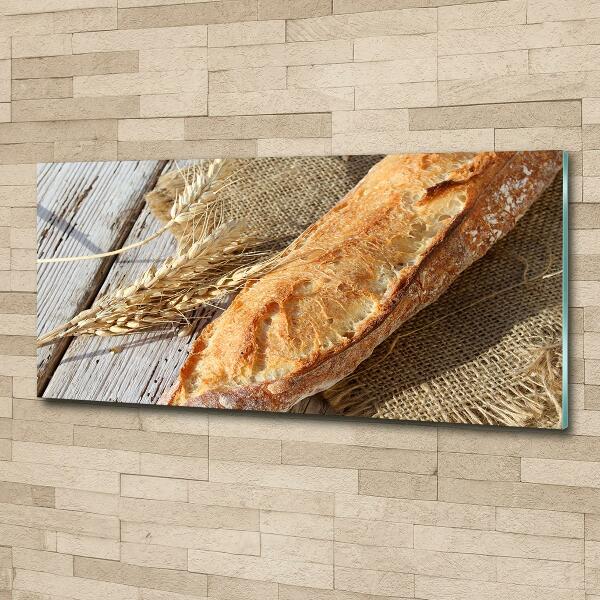 Wall art on glass Fresh baguette