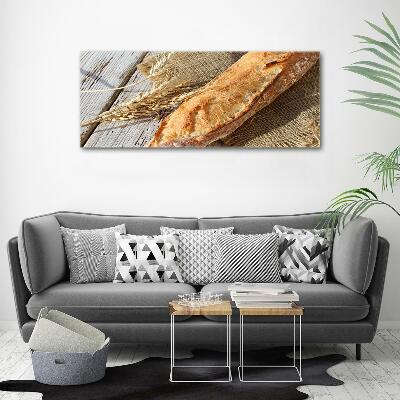 Wall art on glass Fresh baguette