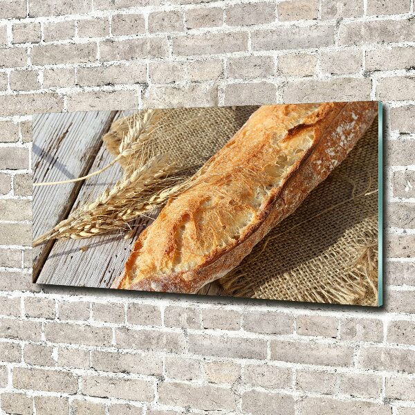 Wall art on glass Fresh baguette