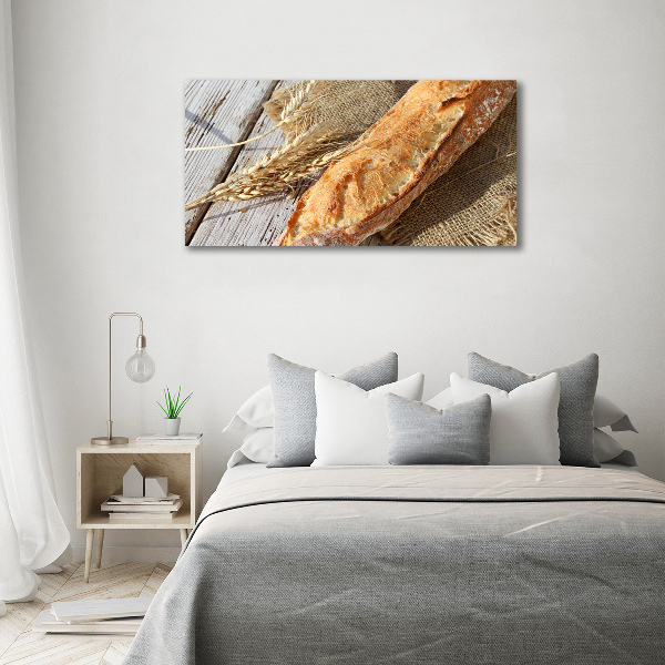 Wall art on glass Fresh baguette