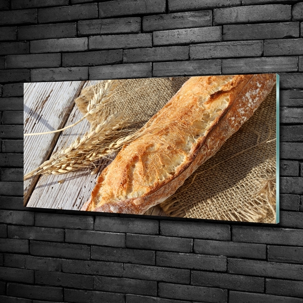 Wall art on glass Fresh baguette