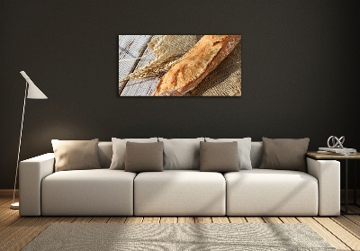 Wall art on glass Fresh baguette