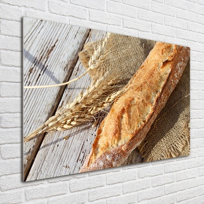 Wall art on glass Fresh baguette