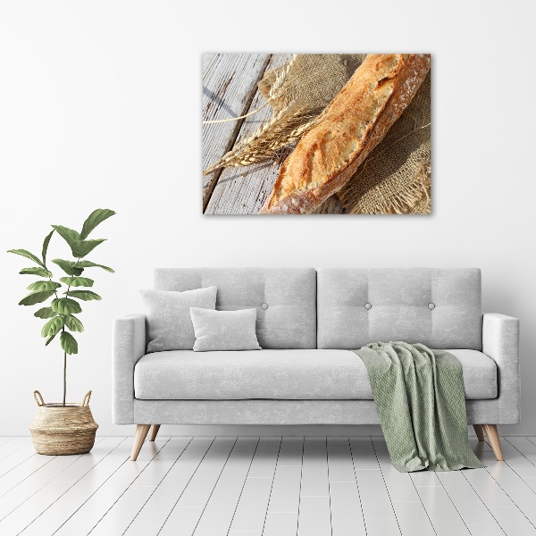 Wall art on glass Fresh baguette