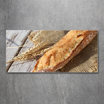 Wall art on glass Fresh baguette