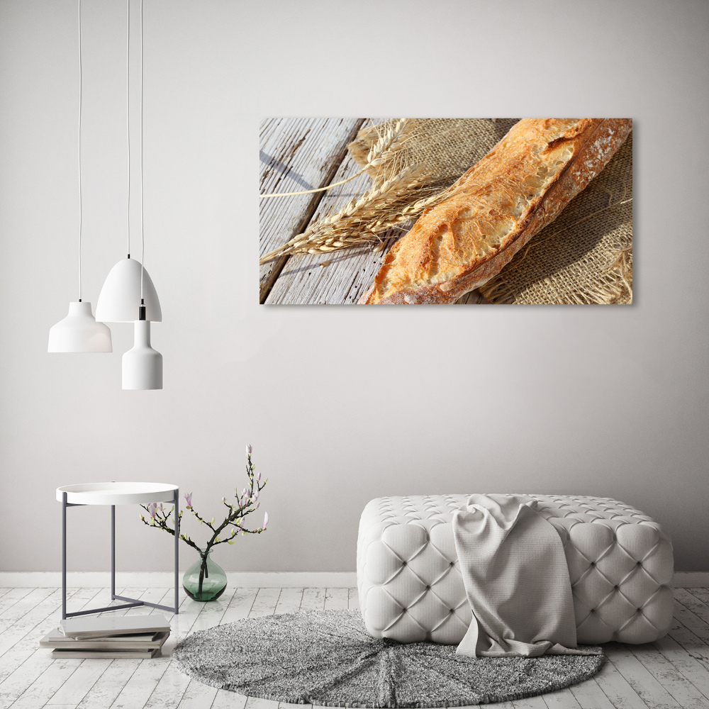 Wall art on glass Fresh baguette