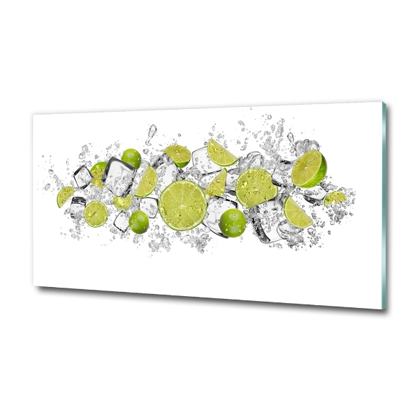 Glass art print Ice dice lime