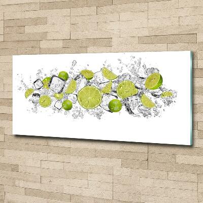 Glass art print Ice dice lime