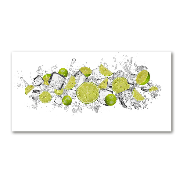 Glass art print Ice dice lime