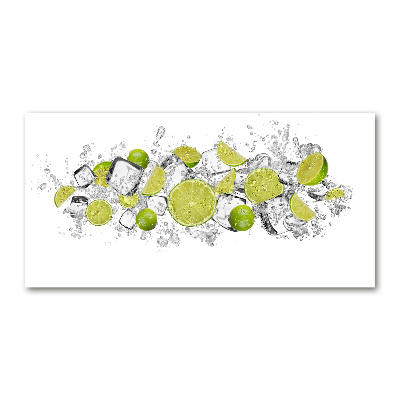 Glass art print Ice dice lime