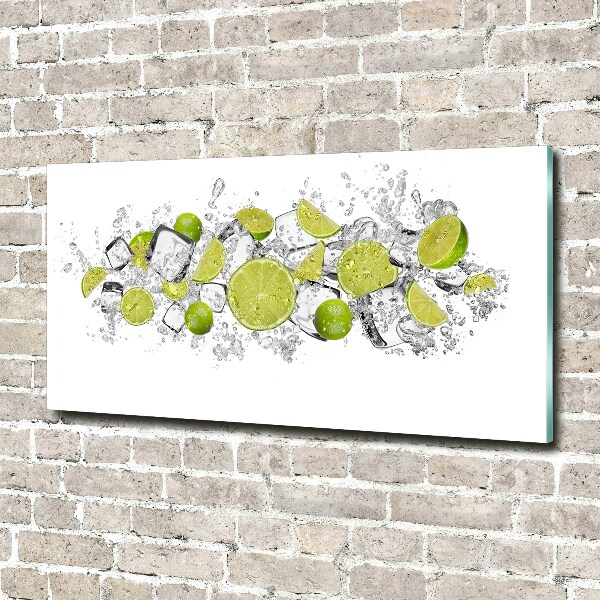 Glass art print Ice dice lime