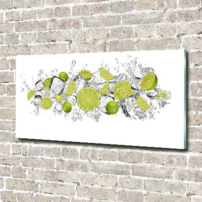 Glass art print Ice dice lime