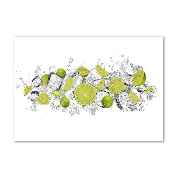 Glass art print Ice dice lime