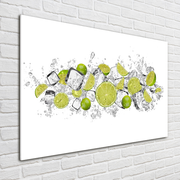 Glass art print Ice dice lime